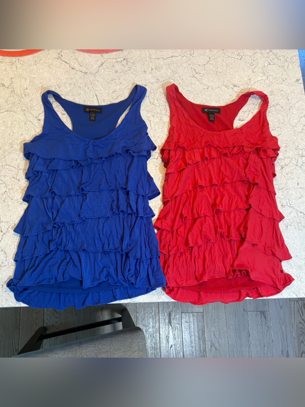 Tiered Ruffle Tank Top bundle pink and blue